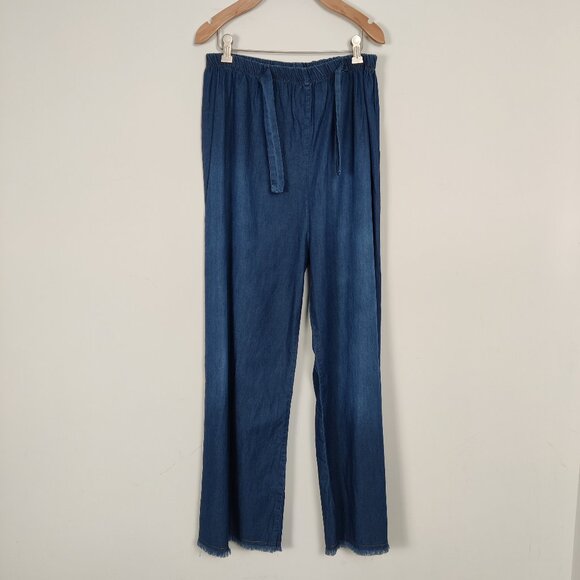 ASME Collection Women's Jeans Size 46 Blue Wide Leg High Rise Casual Daily Denim - Picture 1 of 11